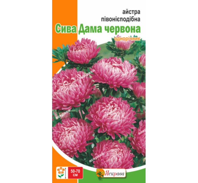 Квіти Айстра півонієподібна Сива Дама червона 0,3г