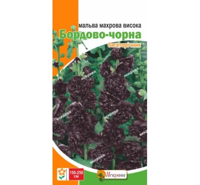 Квіти Мальва махрова Бордово-чорна 0,3г